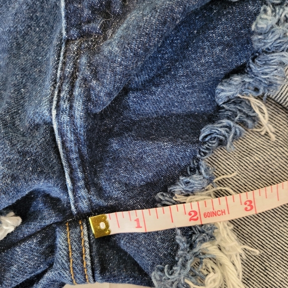 Rockies Dark Blue Jean Shorts with Frayed Hem - Picture 11 of 11